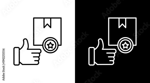 Brand Recognition Outline White Icon Set Design