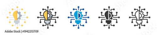 digital innovation icon set multi style various collection