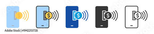 mobile payment icon set multi style various collection