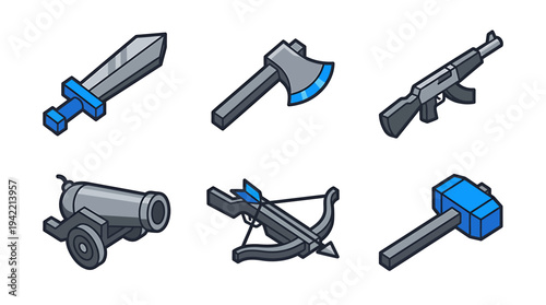 Collection of Tool Icons For Construction And Workshop. Vector Illustrations. EPS Editable