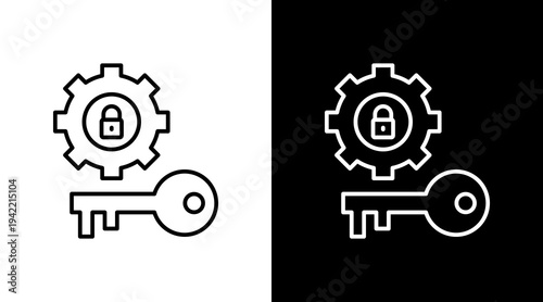 Permission Settings Outline White Icon Set Design