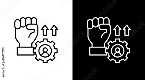 Confidence Building Outline White Icon Set Design