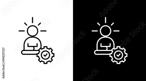Mindfulness Practice Outline White Icon Set Design