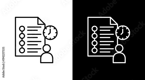 Self Discipline Outline White Icon Set Design