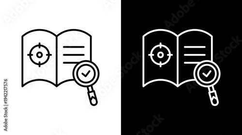 Focus Training Outline White Icon Set Design