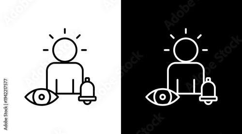 Self Awareness Outline White Icon Set Design