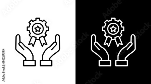 Skill Mastery Outline White Icon Set Design