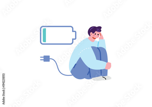 無気力な男性のイラスト