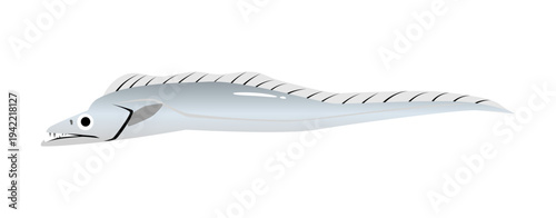 シンプルでかわいい太刀魚のイラスト　食べ物・魚のベクター素材