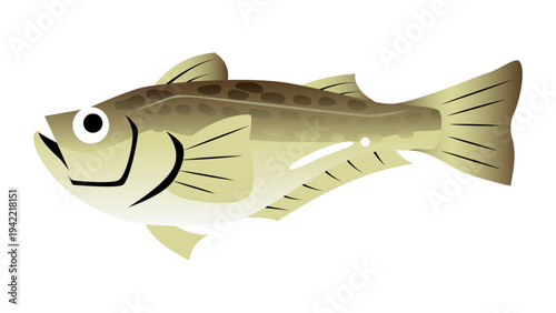 シンプルでかわいいハタハタのイラスト　食べ物・魚のベクター素材
