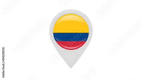 Free Download Colombia flag icon in modern map pin - GFXLoad