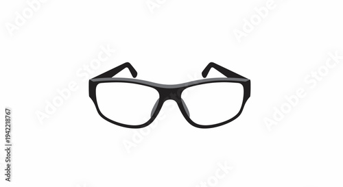 Modern Black Eyeglasses Isolated on White Background