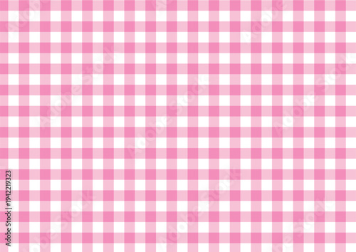 Pink Gingham Check Pattern Background – Seamless Fabric Style Texture