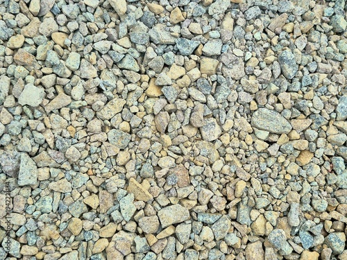 Top View of Crushed Limestone and Granite Gravel Texture