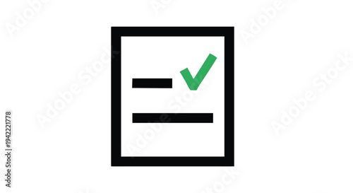Checklist icon with green checkmark in black box