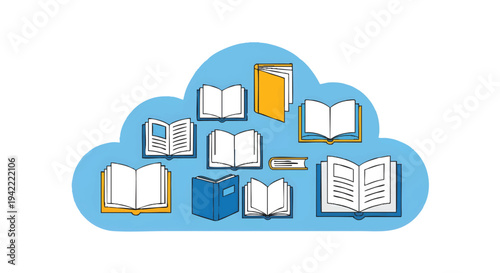books and documents in a cloud