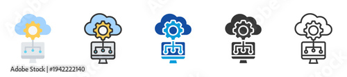 cloud computing icon set multi style various collection