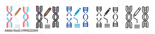 genomic editing icon set multi style various collection