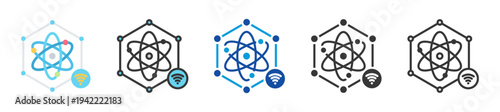 quantum internet icon set multi style various collection