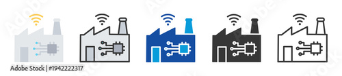 smart factory icon set multi style various collection