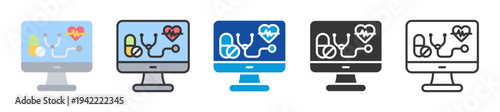 digital health icon set multi style various collection