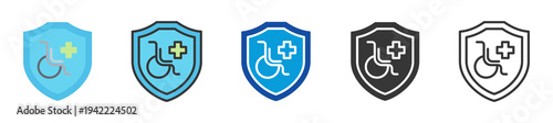 disability insurance icon set multi style various collection