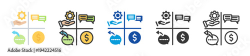 employee assistance program icon set multi style various collection
