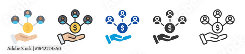 profit sharing icon set multi style various collection