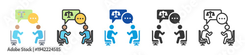 legal assistance icon set multi style various collection
