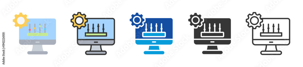 Obraz premium configuration icon set multi style various collection