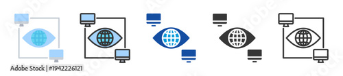 network monitoring icon set multi style various collection