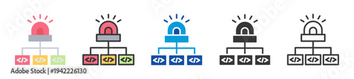incident management icon set multi style various collection
