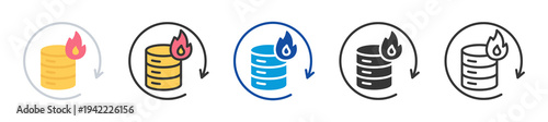disaster recovery icon set multi style various collection