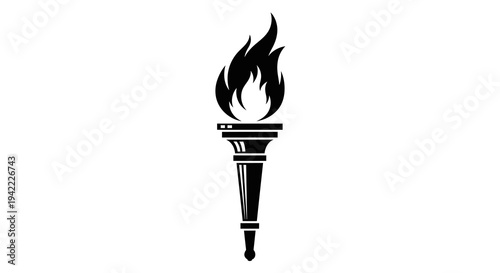 Illustration of a torch with a flaming top, symbolizing the Independence Day of Greece, against a plain white background.