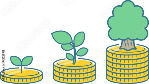 資産運用でお金を増やすイメージ