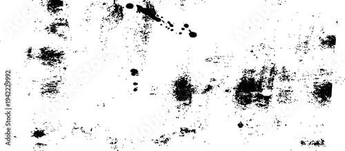 Abstract Monochrome Grunge Texture with Ink Splatters and Distressed Scratches Overlay Background