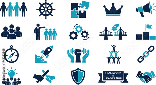 Collection of Business and Leadership Icons.