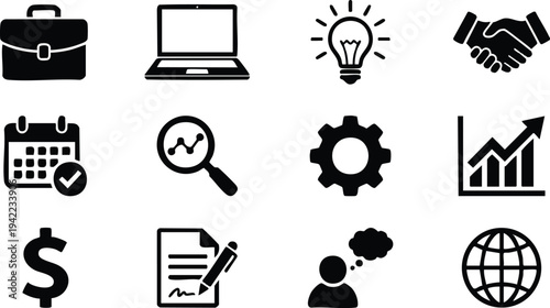 Collection of Business Icons and Symbols.