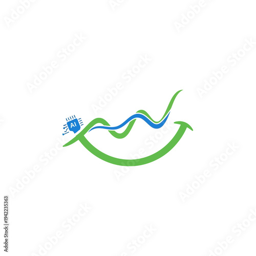 AI-powered financial growth graph with upward trend, symbolizing innovation and positive investment performance