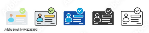identity verification icon set multi style various collection