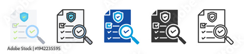 security audit icon set multi style various collection