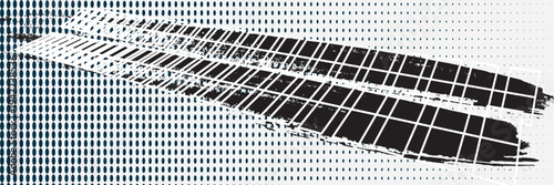 Vector Print Textured Tire Track . Design Element . Car tread silhouette . Mud splash grunge texture