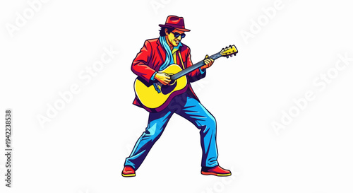 Man Playing Acoustic Guitar.