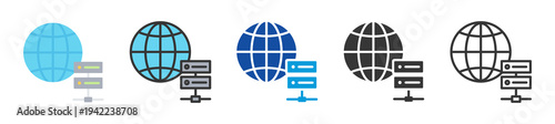 web hosting icon set multi style various collection