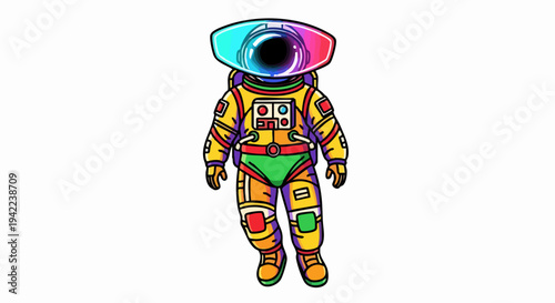 Astronaut with a giant eye for a head.