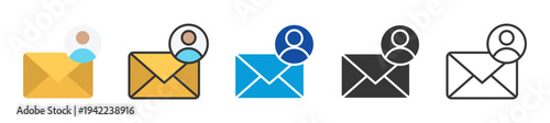 email account icon set multi style various collection