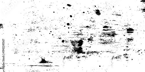 Distressed Grunge Texture Overlay Black Ink Splatter and Scratch Marks Vector Background