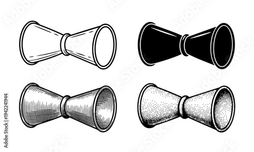 Jigger measure vintage engraved illustration