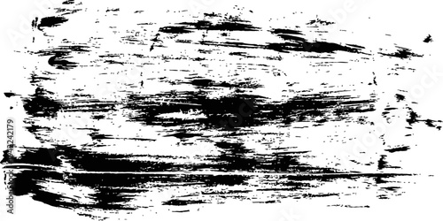 Abstract Black and White Vector Grunge Distressed Paint Brush Stroke Texture