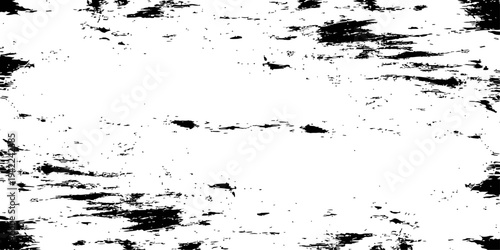Black and White Grunge Distressed Horizontal Texture Overlay with Central Blank Banner Space